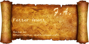 Fetter Anett névjegykártya